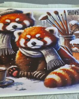 Tapis de souris personnalisé - Collection "Pandas Roux Hivernaux"