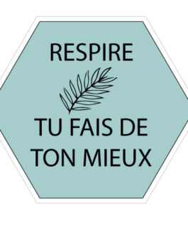 Sticker hexagonal « Respire, tu fais de ton mieux »
