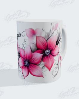 Mug Personnalisé "Fleurs et Papillon"